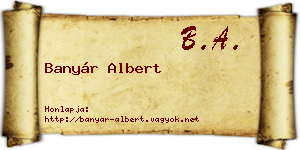 Banyár Albert névjegykártya
