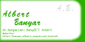 albert banyar business card